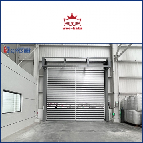 呜咔咔宠物用品车间通道安装西朗涡轮硬质快速门