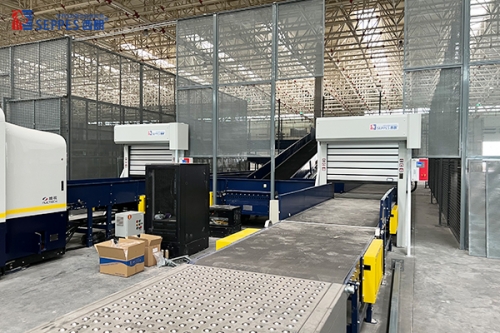 机场安检机传送带联动三合一快速门，秒开秒关，防尘隔离